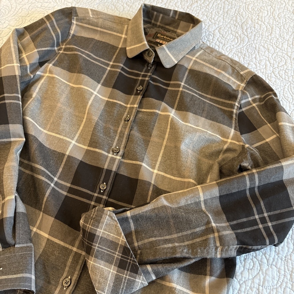 Barbour Winter Tartan Women Size 14 Slim Fit Button down Long Sleeve Plaid Shirt - Picture 1 of 9